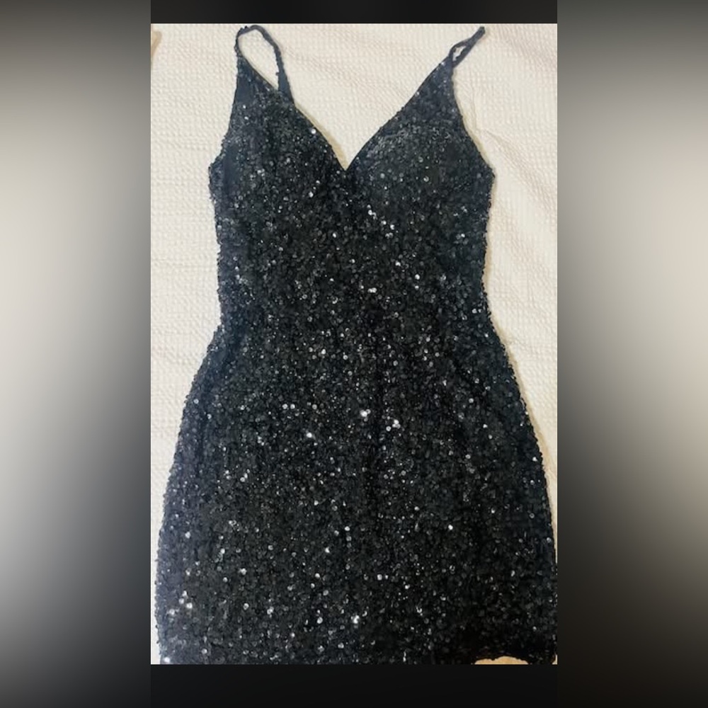 Elegant Black Sequin Dress